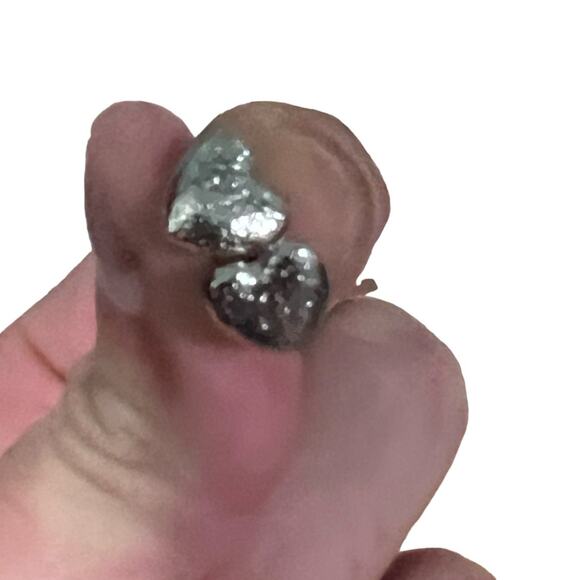 Silver-Colored Heart Earrings, Good Condition - Picture 8 of 8